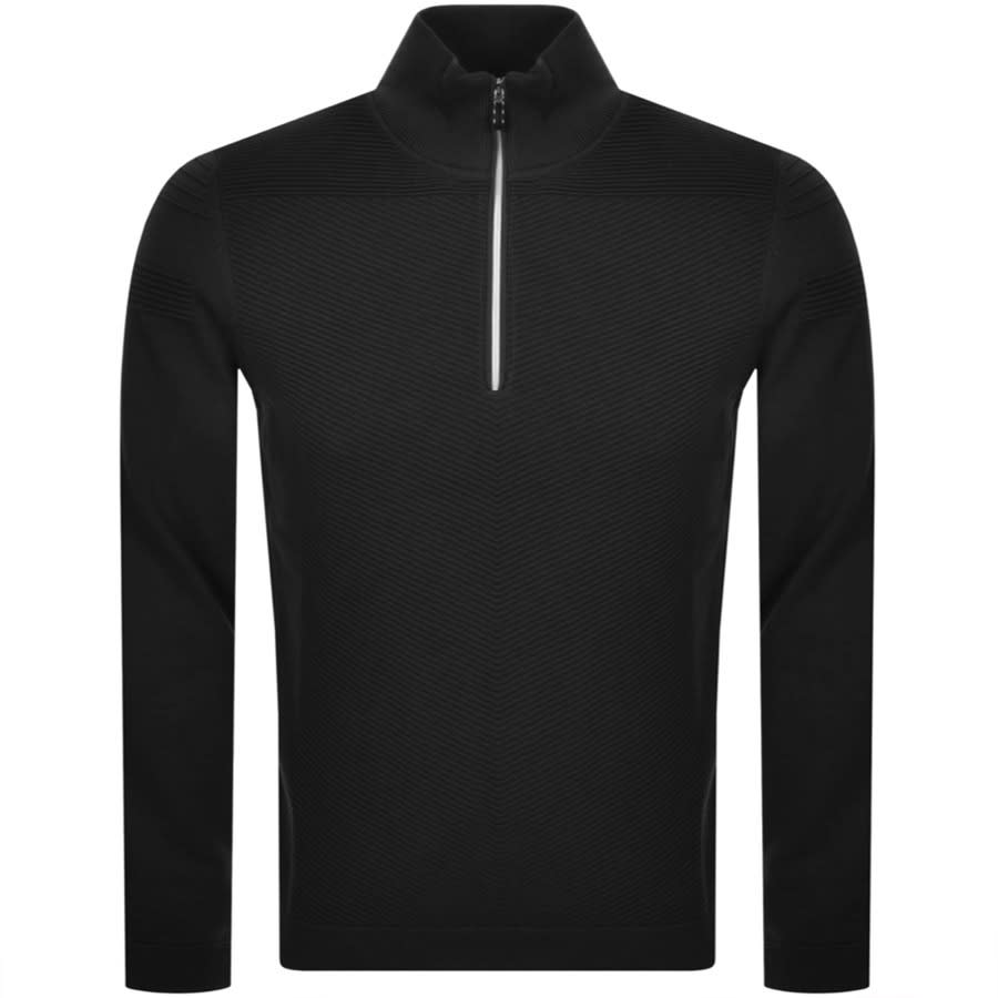 Alternative Image for ProductBOSS Zomin Half Zip Knitted Jumper Black1